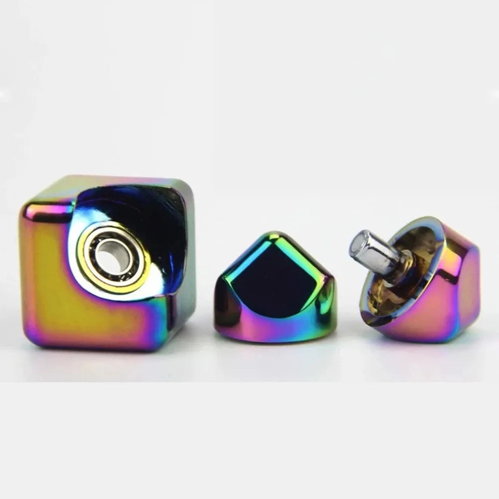 Metal Cube Fingertip Spinner Decompression Spinning Tops Anti-Anxiety Toys Hand Fidget Spinner Vent Toys Flipo Flip for Children