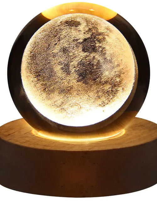 Load image into Gallery viewer, USB LED Night Light, Galaxy Crystal Ball Lamp, 3D Planet Moon Lamp, Home Decoration
