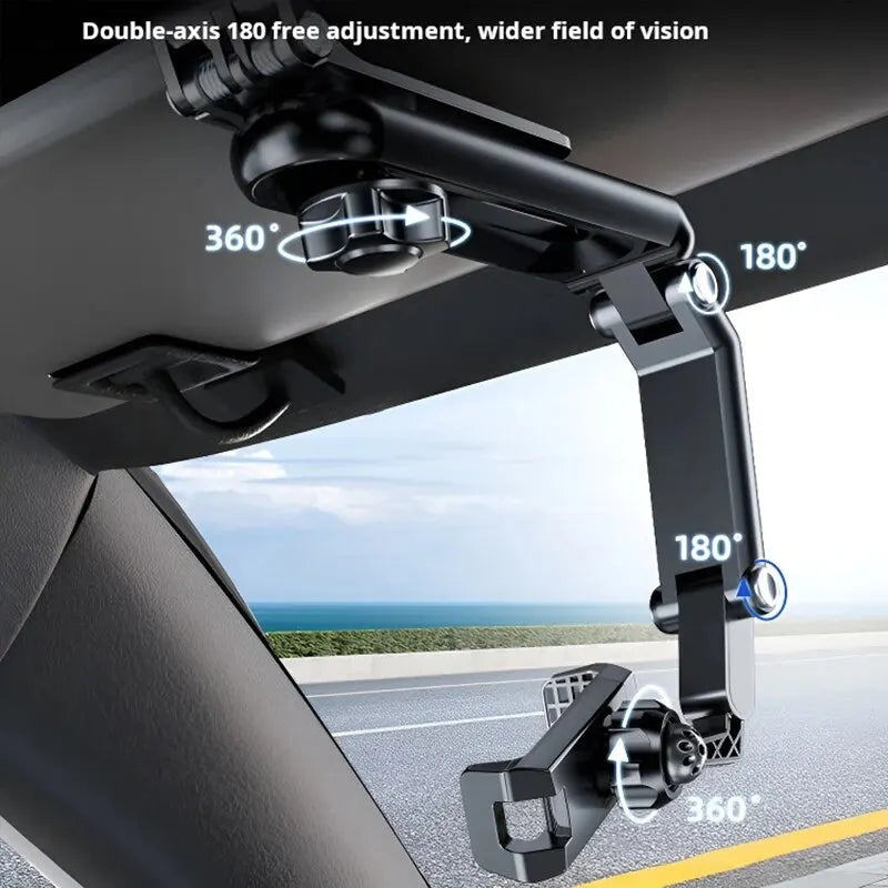 Car Sun Visor Mobile Phone Holder Multifunction Rotatable 1080 ° Retractable Applicable to All Mobile Phones