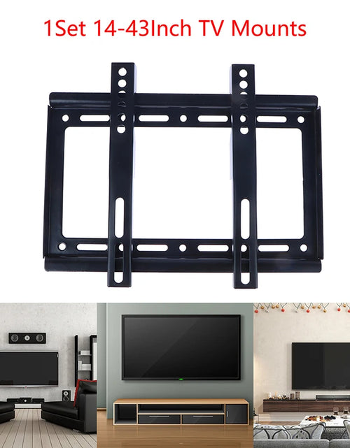 Load image into Gallery viewer, 14-43Inch TV Mounts LCD LED Monitor Wall Mount Bracket Fixed Flat Panel TV Frame Thickness 0.8MM
