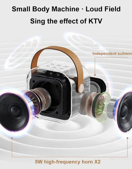 Load image into Gallery viewer, K12 Karaoke Machine Portable Bluetooth 5.3 PA Speaker System with 1-2 Wireless Microphones Home Family Singing Children&#39;S Gifts
