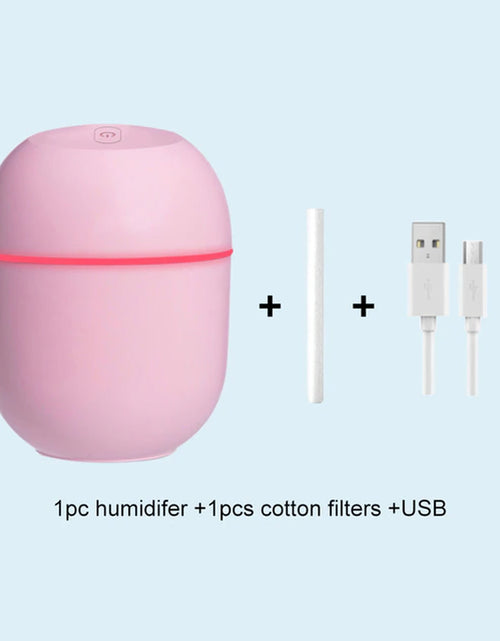 Load image into Gallery viewer, Portable USB Ultrasonic Air Humidifier Essential Oil Diffuser Car Purifier Aroma Anion Mist Maker with LED Lamp Romantic Light
