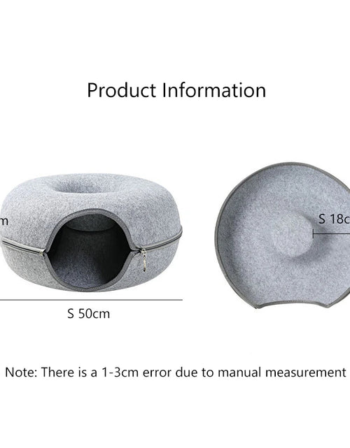 Load image into Gallery viewer, Donut Pet Cat Tunnel Interactive Play Toy Cat Bed Dual Use Ferrets Rabbit Bed Tunnels Indoor Toys Cats House Kitten Training Toy
