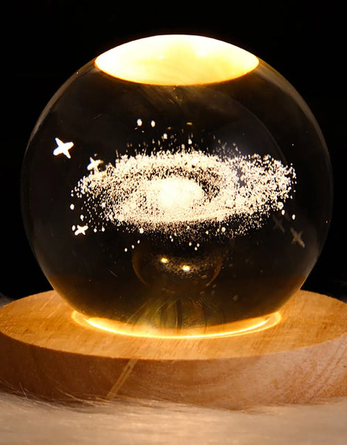 Load image into Gallery viewer, USB LED Night Light, Galaxy Crystal Ball Lamp, 3D Planet Moon Lamp, Home Decoration
