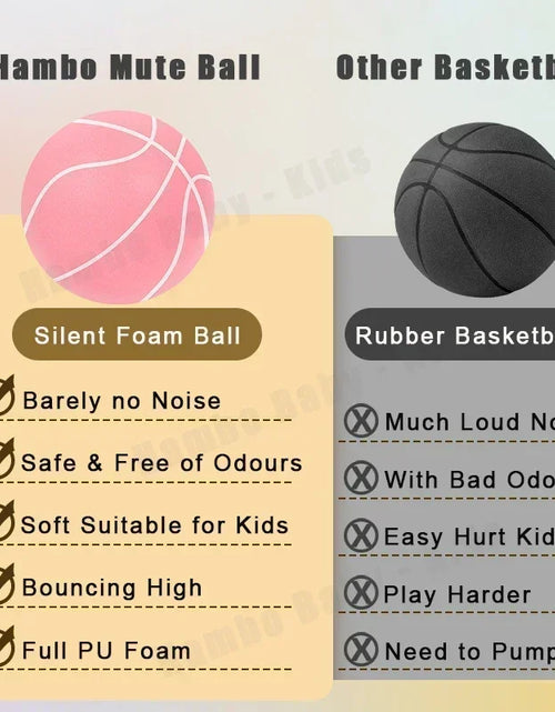 Load image into Gallery viewer, Indoor Silent Basketball Sports Bouncy Balls High Density Foam Material Children Adults Ball Training Complimentary Portable Net
