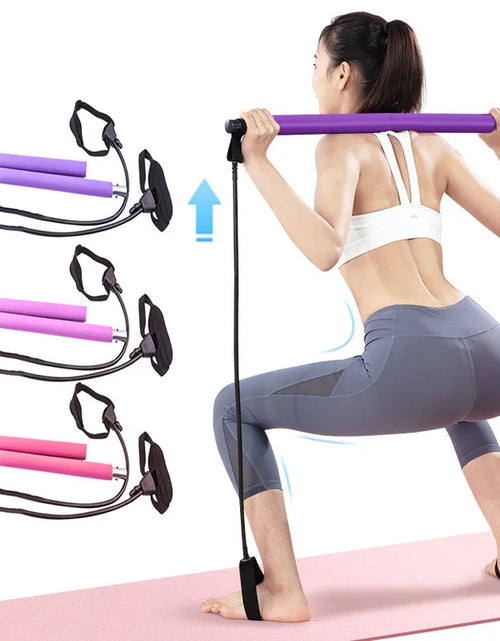 Load image into Gallery viewer, New Fitness Yoga Pilates Bar Stick Crossfit Resistance Bands Trainer Yoga Pull Rods Pull Rope Portable Home Gym Body Workout
