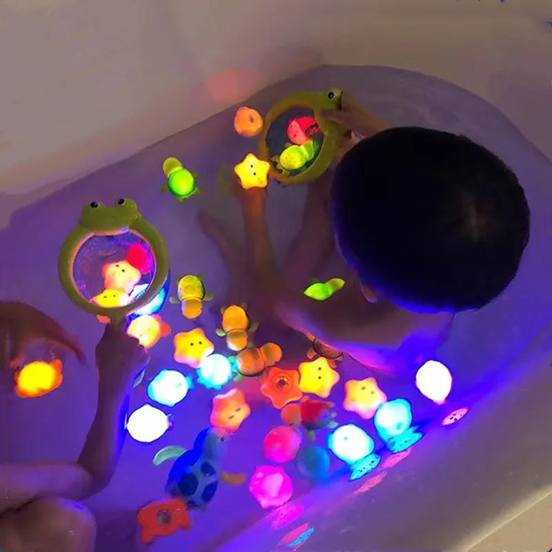 Baby Bath Toys Bathtub LED Light up Toys Colorful Changing Waterproof Underwater Lights Bath Toys for Boys Girls Birthday Gift