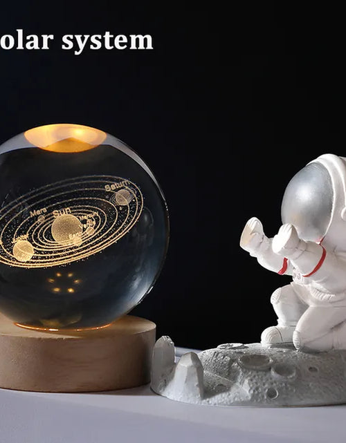 Load image into Gallery viewer, USB LED Night Light, Galaxy Crystal Ball Lamp, 3D Planet Moon Lamp, Home Decoration
