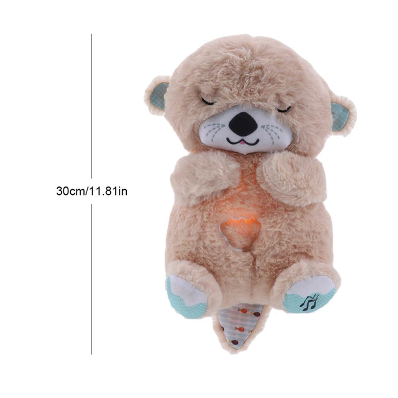 Breathing Otter Baby Sleep and Playmate Otter Musical Stuffed Plush Toy Baby Kids Soothing Music Sleep Sound and Light Doll Toys