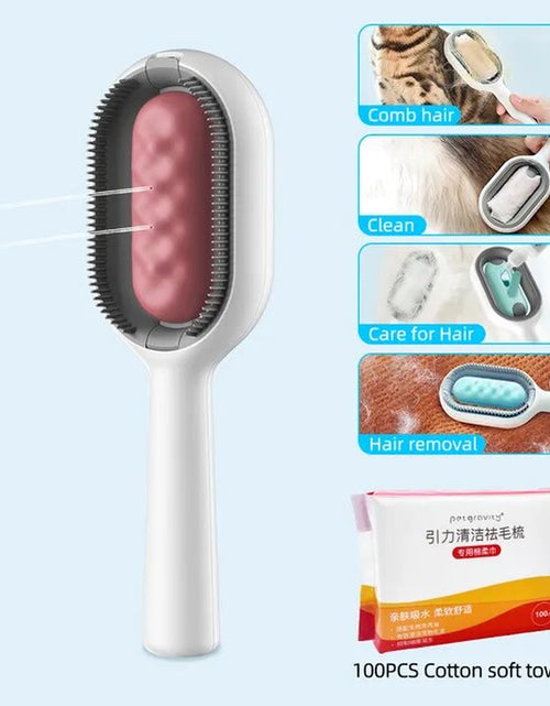 Load image into Gallery viewer, Double Sided Pet Cleaning Hair Removal Comb Long Hair Cat Dog Grooming Brush with 100Pcs Cotton Tissue Kitten Brush Pet Supplies
