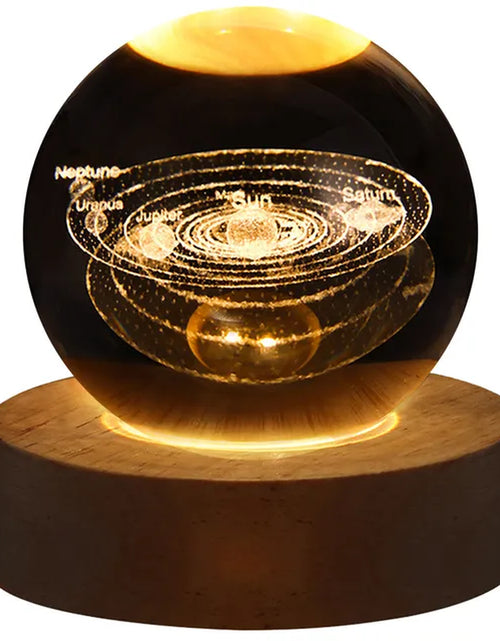 Load image into Gallery viewer, USB LED Night Light, Galaxy Crystal Ball Lamp, 3D Planet Moon Lamp, Home Decoration
