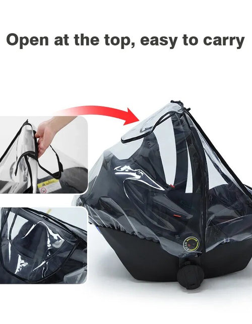 Load image into Gallery viewer, Baby Safety Seat Rain Cover Transparent EVA Baby Out Stroller Baby Carriage Rain Cover Dust Cover Rain Cover
