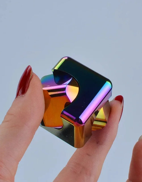 Load image into Gallery viewer, Metal Cube Fingertip Spinner Decompression Spinning Tops Anti-Anxiety Toys Hand Fidget Spinner Vent Toys Flipo Flip for Children
