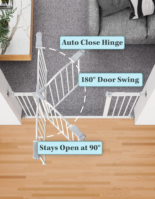 Load image into Gallery viewer, 29-39.6&quot; Baby Gate for Pets, Auto Close Both Sides Dog Gate with One-Hand Opening, 30&quot; Tall Safety Gates for Stairs, Hallways, Bedrooms, Wall Pressure Mount No Drill, White
