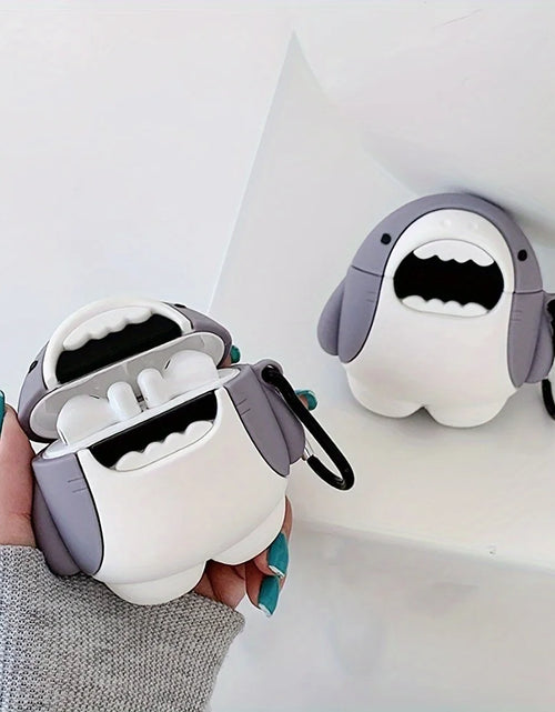 Load image into Gallery viewer, 3D Cute Cartoon Shark Shape Soft Silicone Wireless Earphone Case for Airpods 1/2/3/Pro
