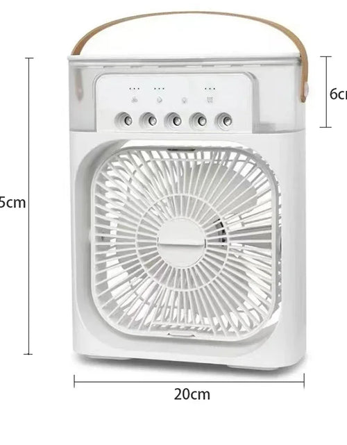 Load image into Gallery viewer, 3 in 1 Airs Cooler USB Electric Portable Fan Air Conditioners LED Night Light 5 Hole Water Mist Fan Home Desktop Air Cooling Fan
