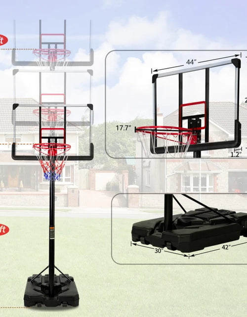 Load image into Gallery viewer, Portable Basketball Hoop Basketball System 6.6-10Ft Height Adjustment for Youth Adults LED Basketball Hoop Lights Colorful Light
