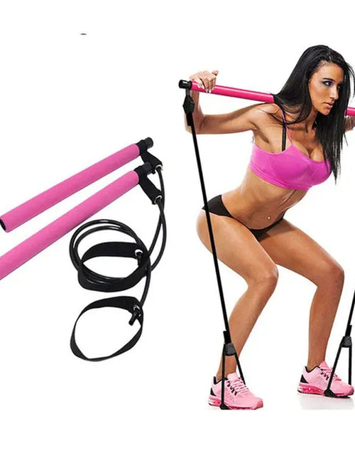 Load image into Gallery viewer, New Fitness Yoga Pilates Bar Stick Crossfit Resistance Bands Trainer Yoga Pull Rods Pull Rope Portable Home Gym Body Workout
