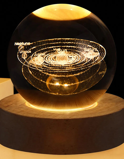 Load image into Gallery viewer, USB LED Night Light, Galaxy Crystal Ball Lamp, 3D Planet Moon Lamp, Home Decoration
