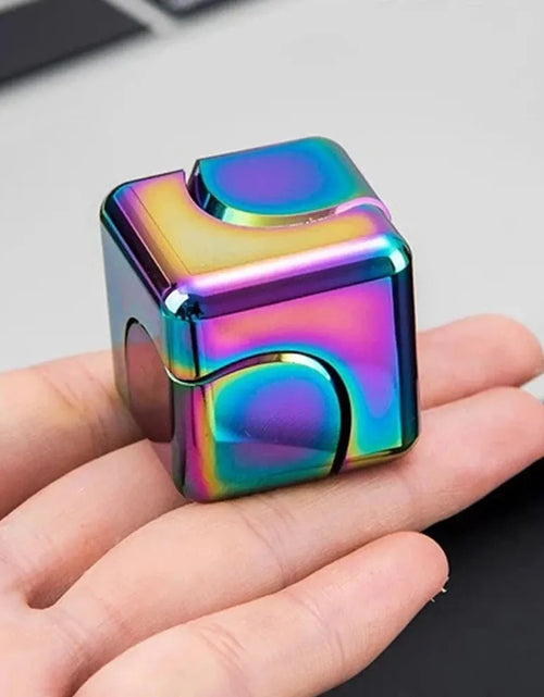 Load image into Gallery viewer, Metal Cube Fingertip Spinner Decompression Spinning Tops Anti-Anxiety Toys Hand Fidget Spinner Vent Toys Flipo Flip for Children
